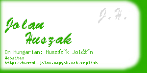 jolan huszak business card